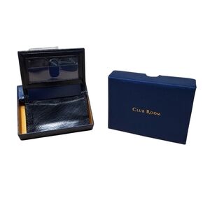 Club Room Black Smooth Gusseted Card Case